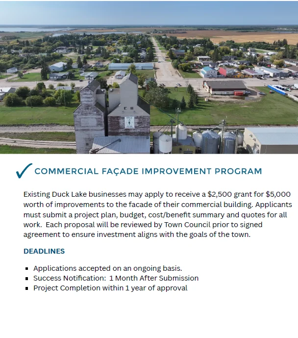 Commercial facade improvement program details and application deadlines.